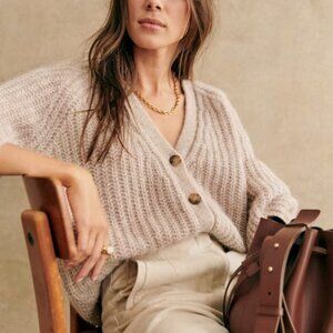 SEZANE BASILE CARDIGAN—M—Light Beige